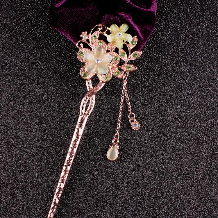 Fancy Colorful Flower Hollow Clip Hair Accessories Women Fashion Rhinestone Hairpin Headwear Clips Indian Jewelry
