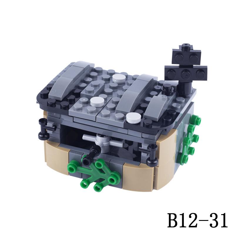 Military Scene Rocket Launcher Lookout Outpost Bunker Soldier Building Block Figurine Parts Toy