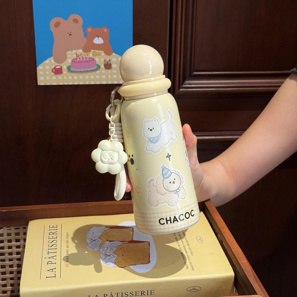 Creative Cartoon Thermos Cup for Girls, High-value Direct Drinking Water Cup, Cold-keeping, Portable and Cute Student Accompanying Cup Gifts