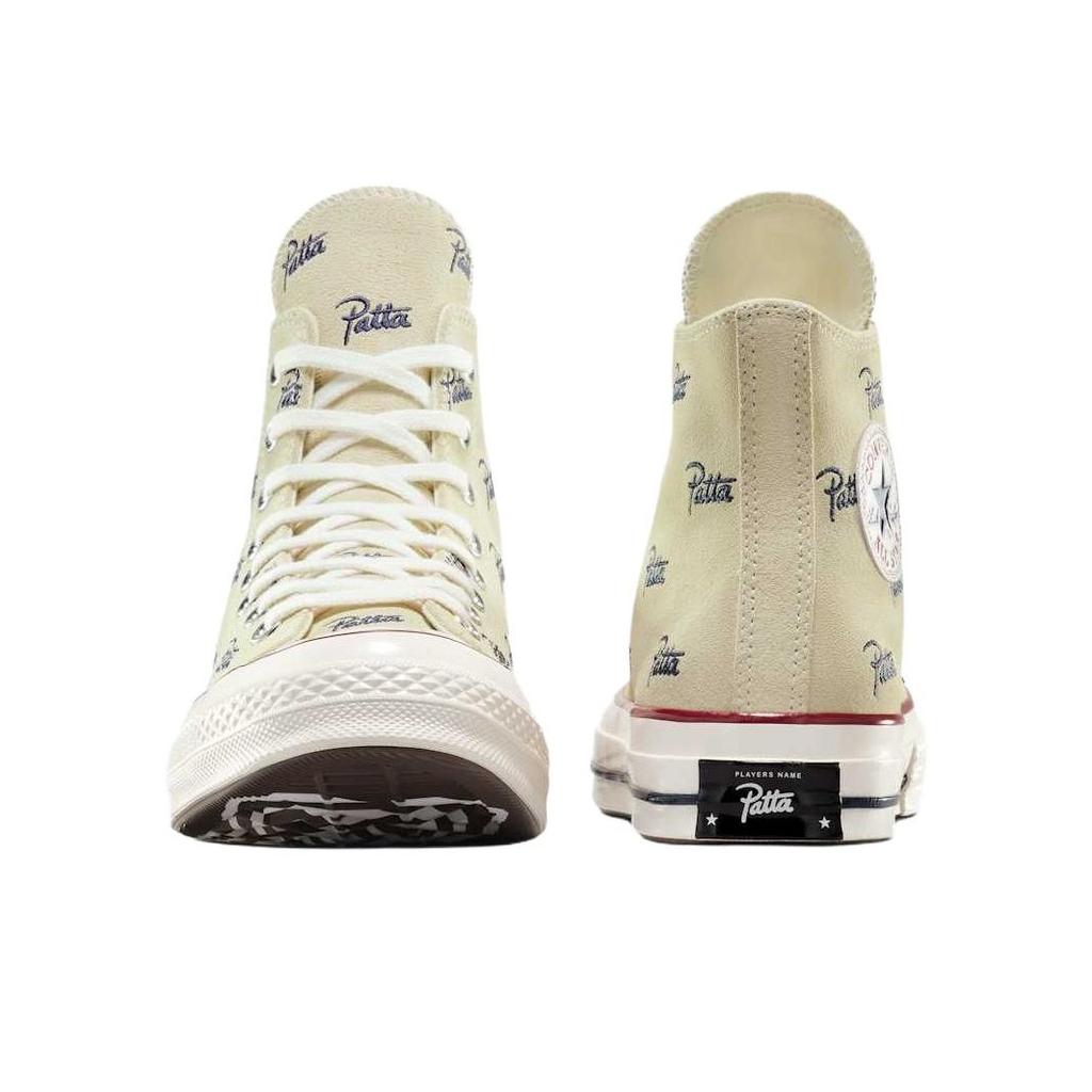 Patta x Converse Chuck 70 High Mini Logo Pack - Avorio Naturale Sneakers Unisex Crema Nero A12831C