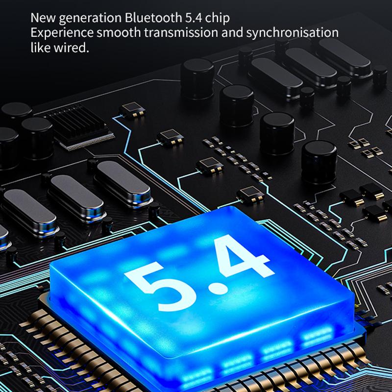 D70Pro Lavalier Business Bluetooth 5.4 Earphones Talk/Music Time 36 Hours LED Digital Display With Mic Noice Cancelling Headset