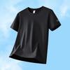 Men's Quick-Dry Ice Silk Short Sleeve T-Shirt - Solid Color, Casual, Elastic, Plus Size, Sports Fitness Top