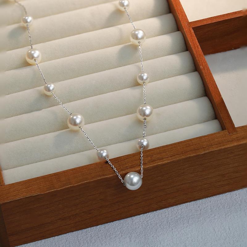 Gypsy Star Pearl Tassel Necklace Women's Light Luxury Niche Cold Clavicle Chain Exquisite Versatile Design Necklace