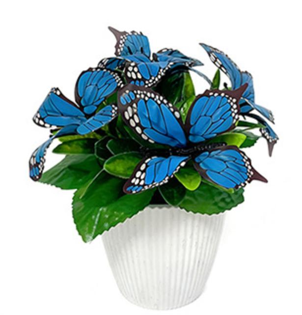 

Realistic Artificial Butterfly Orchid Bonsai Plastic Fake Flower Pot For Home Living Room Foyer Wall Decor For Office And Event синій