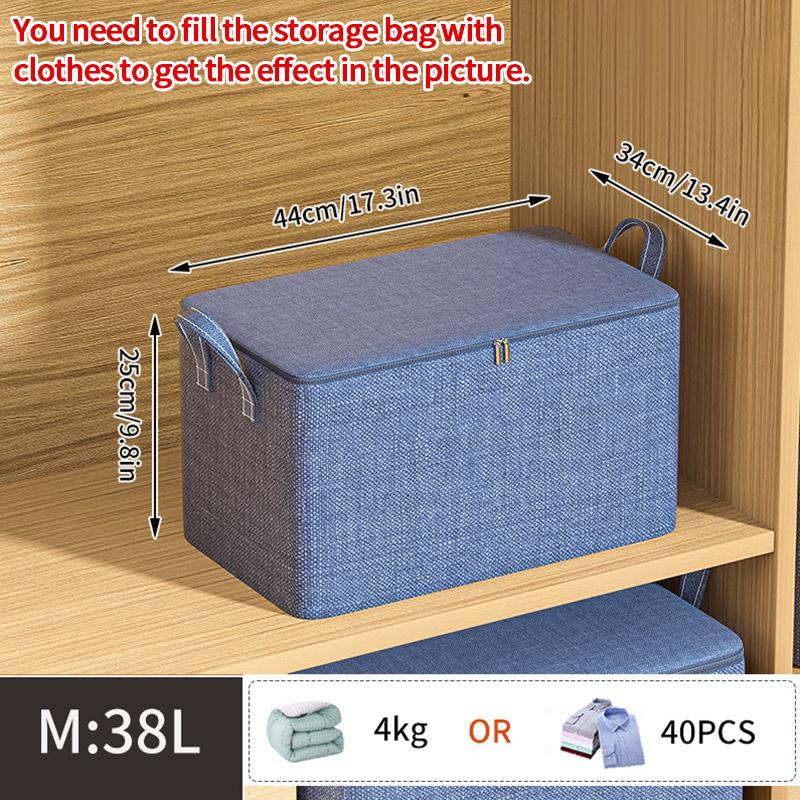 Foldable  Clothes Storage Bag Wardrobe Quilt Clothes Organizer  Non-woven Large Capacity Wardrobe Clothing Organizer Pouch