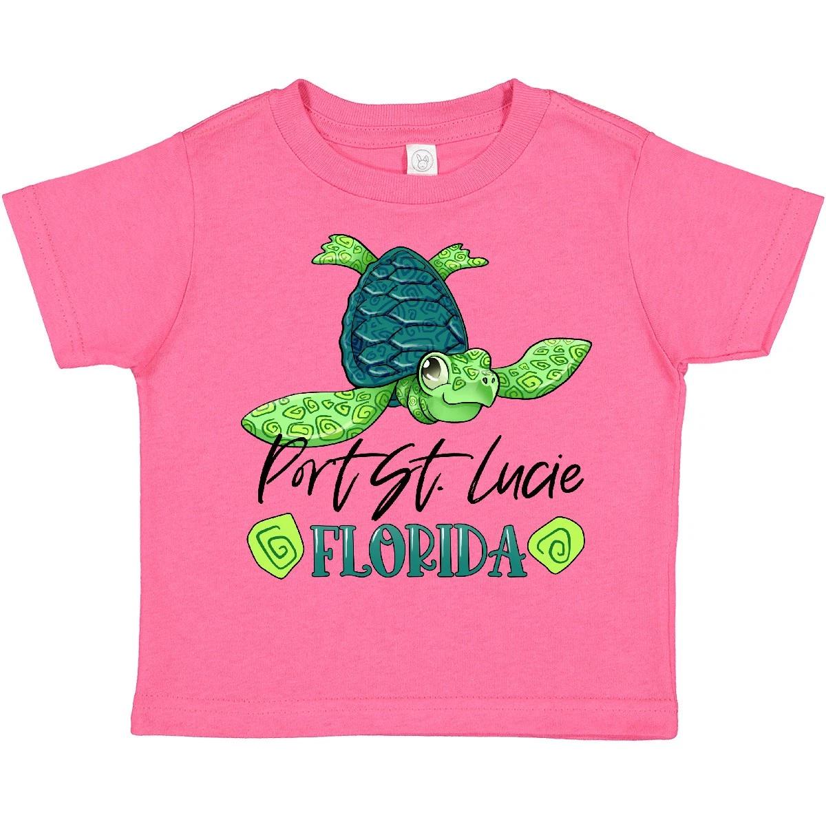 Inktastic Port St. Lucie, Florida Happy Sea Turtle Toddler T-Shirt Summer Swirls 140