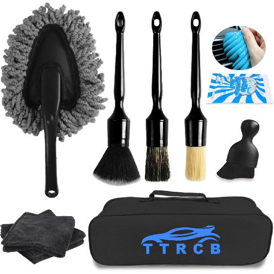 10 ШТ. Комплект для Детейлинга Автомобиля: Очиститель Салона, Щетки для Детейлинга Автомобиля, Метелка для Автомобиля, Очищающий Гель для Автомобиля, Салфетка из Микрофибры, Аксессуары для Автомобиля