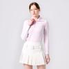 HENRY STUART Women'S Color Block Zip-Up Long Sleeve T-Shirt Pink