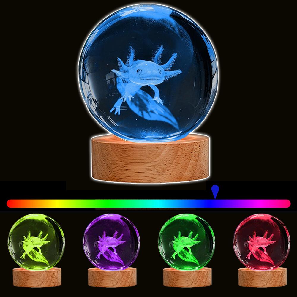 

1 шт. 3D Аксолотль ночник хрустальный шар лампа 16 цветов домашний декор освещение день рождения памятные подарки для ребенка одноклассник учитель