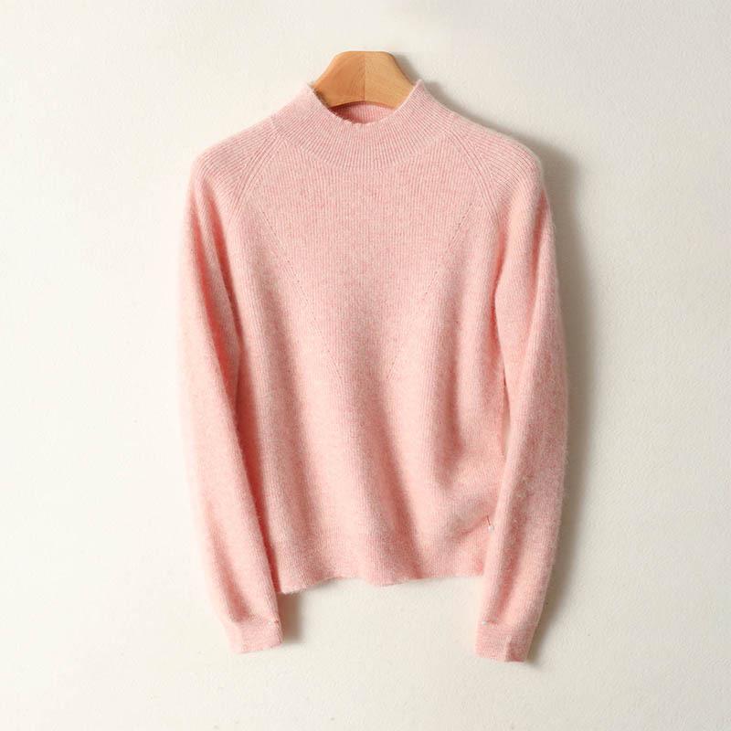 Women's High Neck Cashmere Wool Sweater, 2025 Edition - Thickened White Knitwear for Autumn and Winter