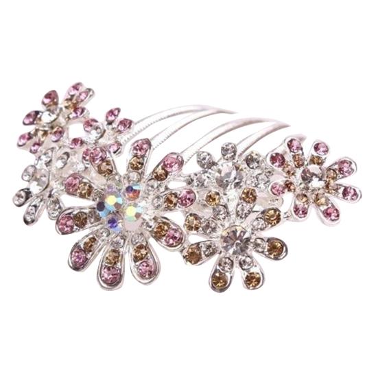 Fashion Women Rhinestone Flower Hair Pin Comb Clip Wedding Bridal Party Headwear