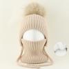 Kids Winter Warm Knitted Set Pom‑pom Hat Scarf Gloves 3‑Pcs Set Or Single Beanie Hat Windproof Ear Protection For Boys Girls Cold Weather Outdoor