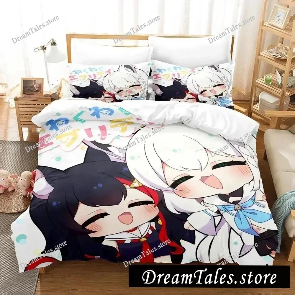 Kawaii Girls Ōokami Mio Bedding Set Single Twin Full Queen King Size Bed Set Aldult Bedroom Duvetcover Sets Bed Sheet Set