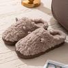 Winter cotton slippers cute ears couple home indoor warm shoes non-slip plush slippers