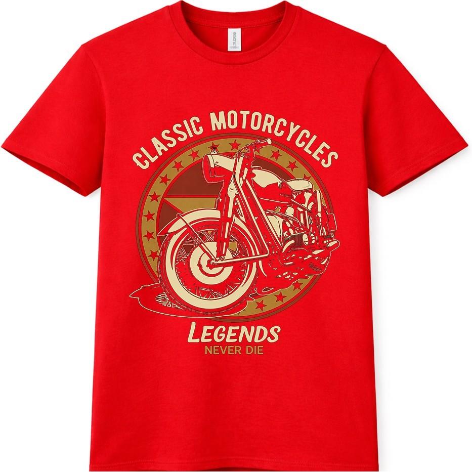 Classic Motorcycle T Shirt Vintage Bike Legends Never Die Graphic Biker Tee 4XL