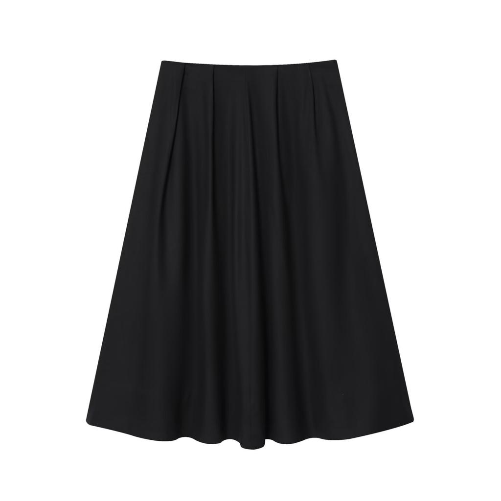 European and American Style, New Women's Clothing, Black and White Cotton and Linen Sleeveless Top, Solid Color Cotton and Linen Pleated Skirt