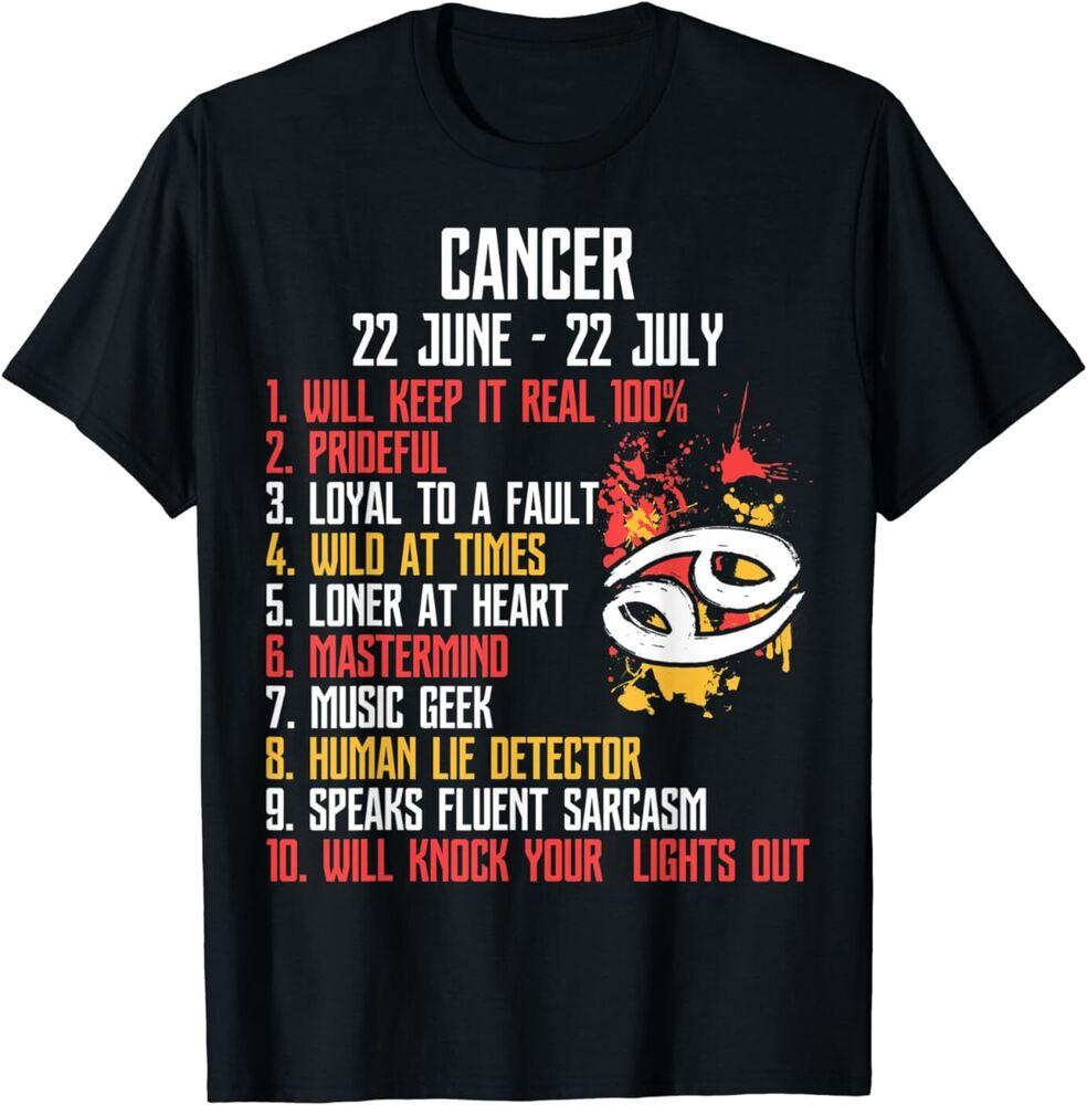 

Cancer Facts Zodiac Sign Design Best Gift T-Shirt S-5XL Unisex T-Shirt S