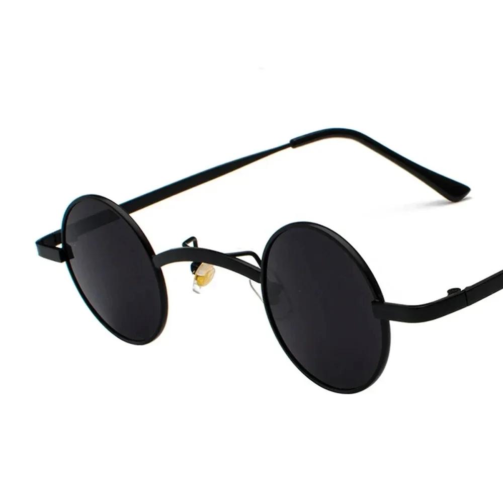 Trending Wide Bridge Retro Punk Sunglasses Small Round Clear Red UV400 Sun Glasses for Men Women