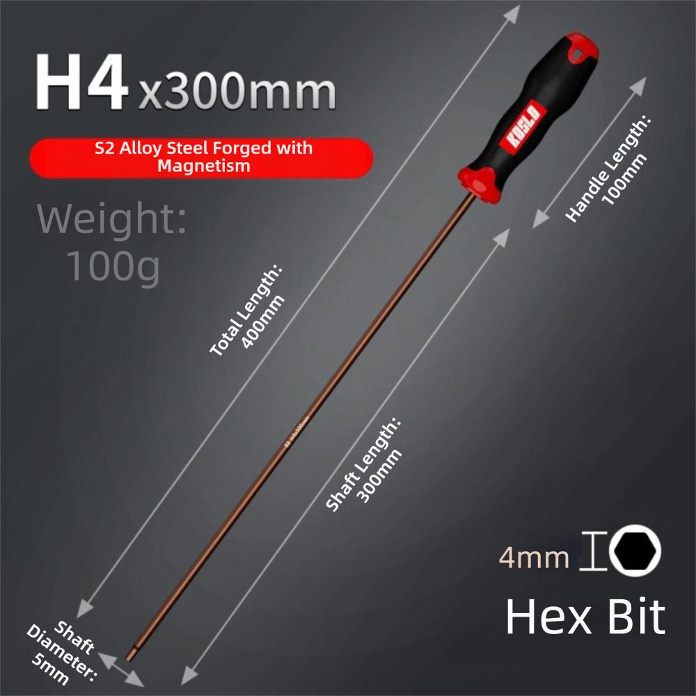 New Internal Hex Hexagonal Screwdriver Straight Shank Extended Length Maintenance Tool H2.5/4mm Hand Tool
