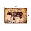 BLECHSCHILD Rindfleischzuschnitte Metalldekor Wand Geschäft Bauernhof Kuh Küche Laden BBQ Schild