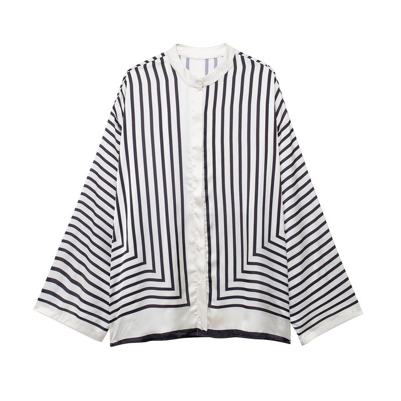 Jnleaog New Fall Women's Clothing Fashion French Style Design Fashion All-Match Casual Style Positioning Print Shirt