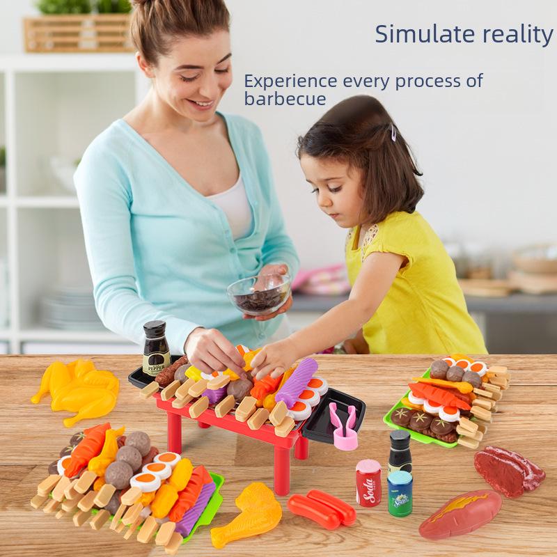 Kids' Pretend Play BBQ Set: Grilled Meat & Skewers Kitchen Toy