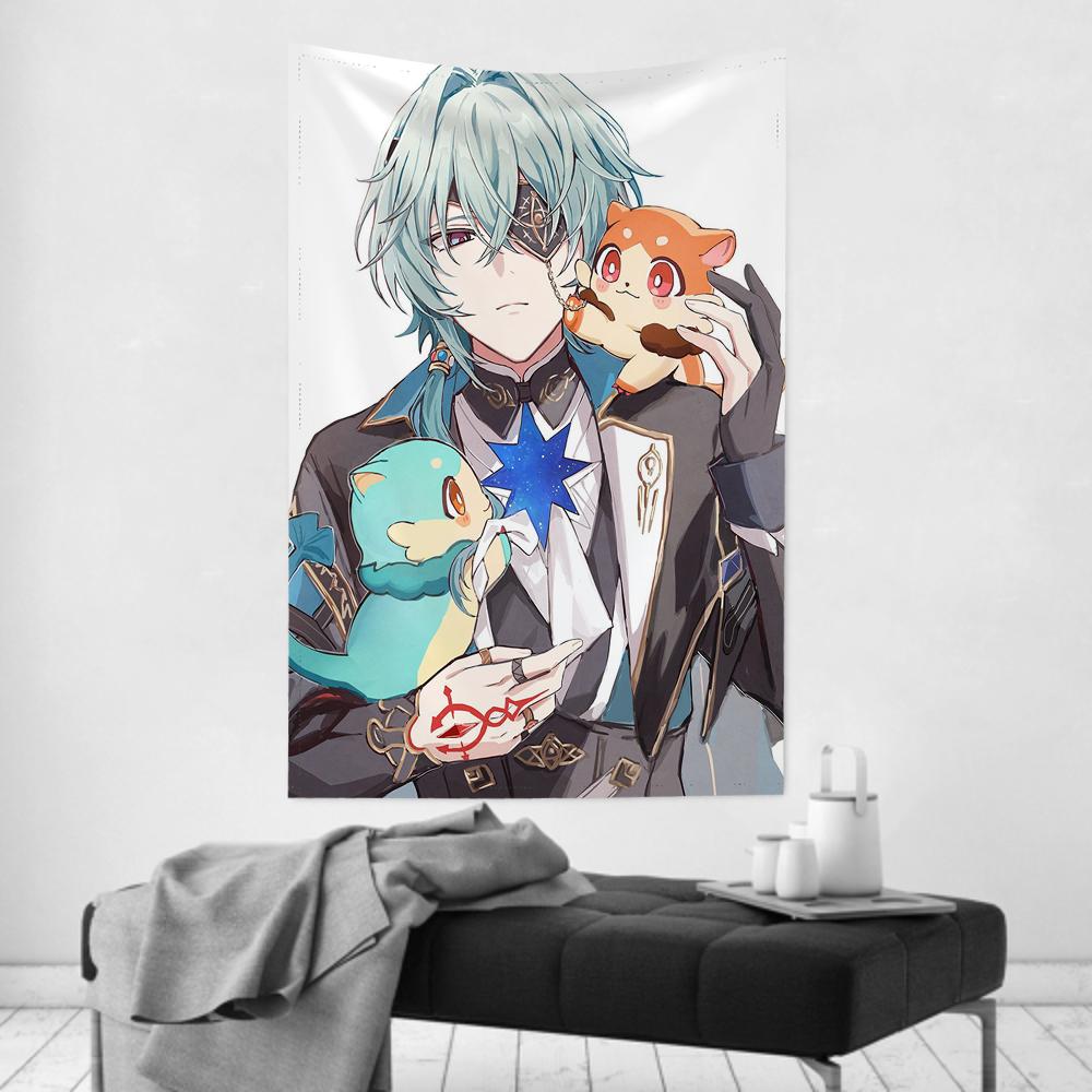Anaxa Animated Game Honkai Star Rail Tapestry Room Decor Wall Cloth Party Hanging Background Room Decor Baby Room