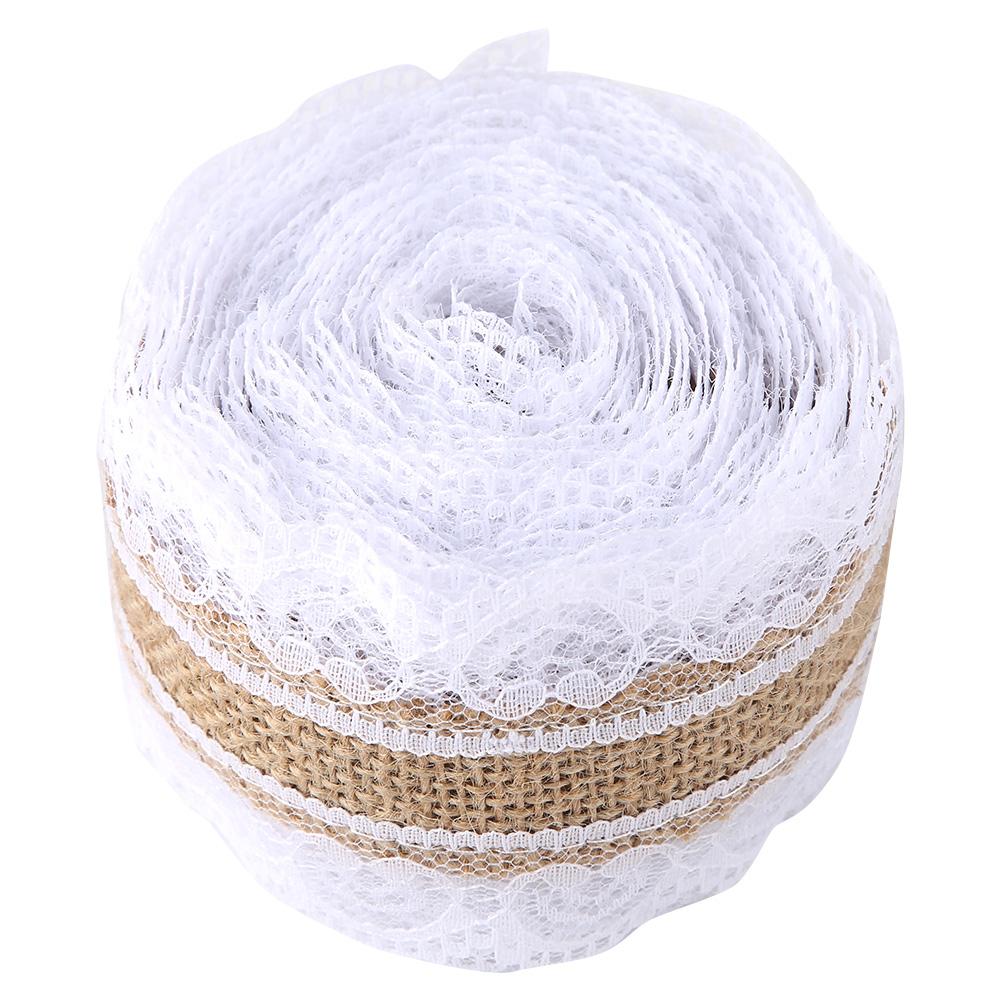 

5м рулон Натуральная мешковина кружево мешковина джутовая лента украшение для дома свадьбы