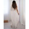 Elegant White Party Wear Georgette Saree with Embroidered Lace Border