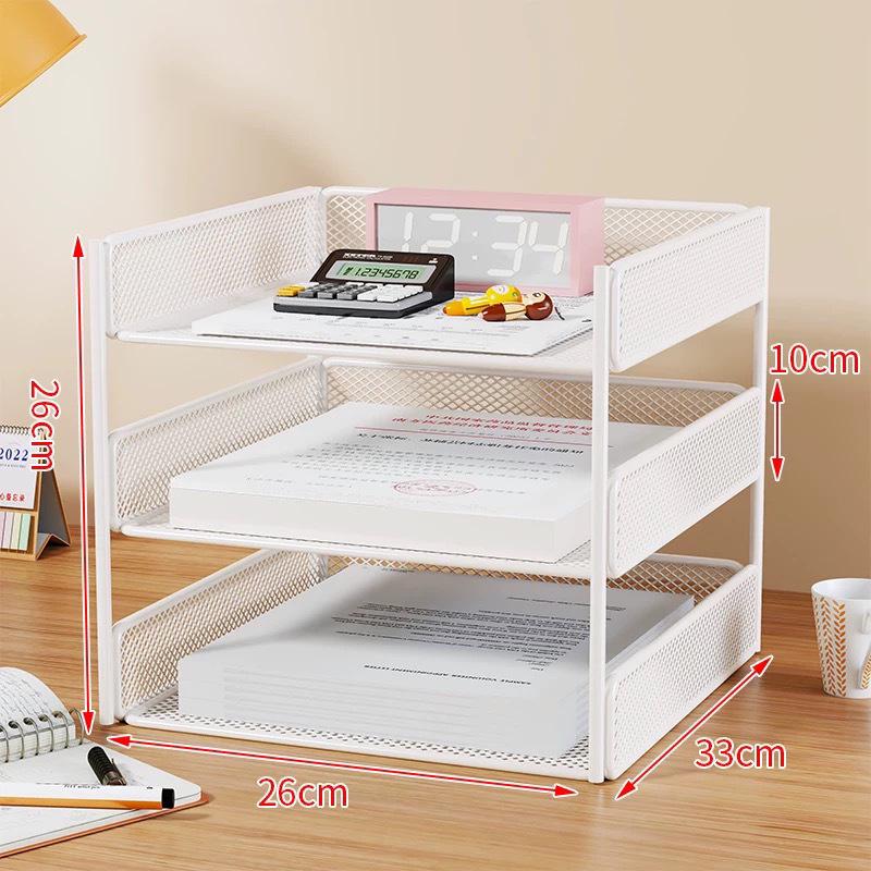 Large Capacity A4 Desktop Organizer - One-Piece Office File and Data Storage Box