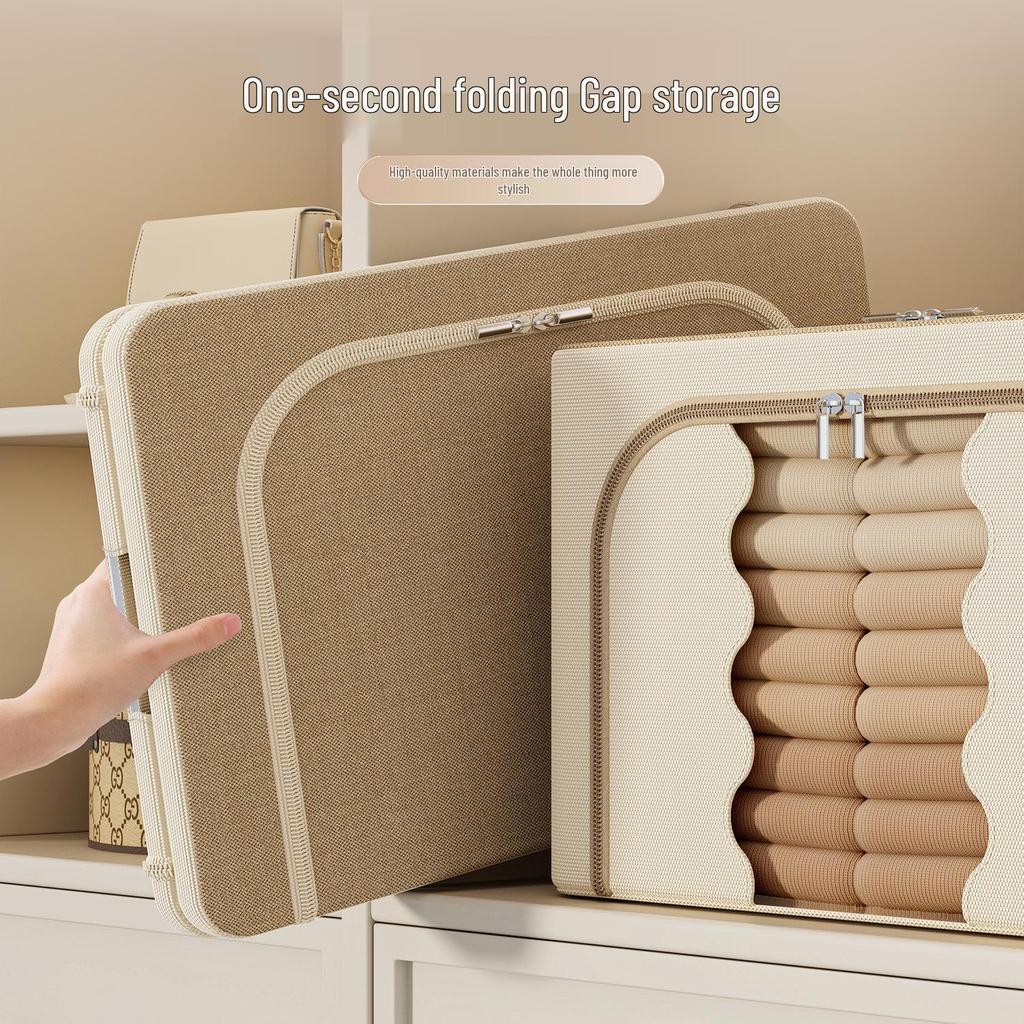 Large Foldable Storage Box for Clothes and Quilts - Visible and Durable Organizer Bin