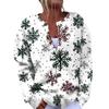 Women's Fashion Christmas Printed Long Sleeve Knitted Cardigan Button Down Jacket