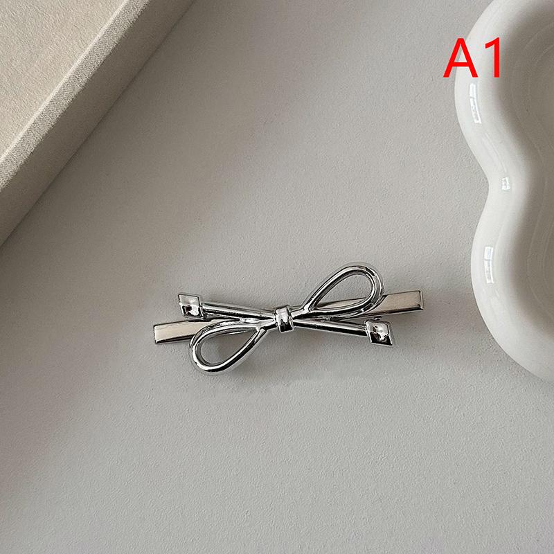 

Металлические заколки-банты для волос серебристого цвета, милые девушки Y2K, милые заколки, шпильки, аксессуары для волос для женщин, головной убор, головной убор