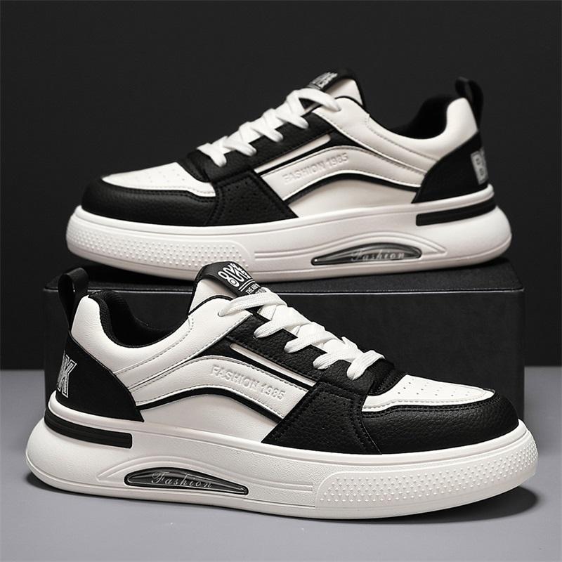 Versatile Fashion White Men Sport Shoes Platform Thick Sole Casual Sneakers Breathable Lightweight Running Shoes Tennis Shoes
