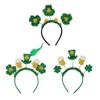 Happy Clovers Hair Clip Set Of 3 Sequined Clovers Headpiece For Irish Style Parties Outfit And Costume Additions