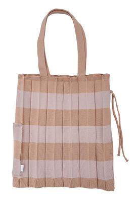 Knit Folding Pleated A4 Size Tote Bag EU A4 Souffle X [Rootote] (Beige Pink)