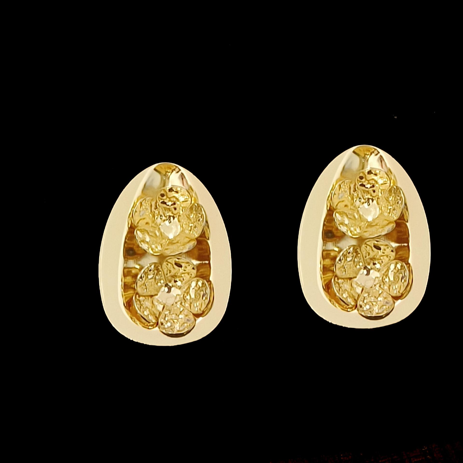 Round flower water drop earrings women s personality temperament versatile ins cold wind alloy earrings