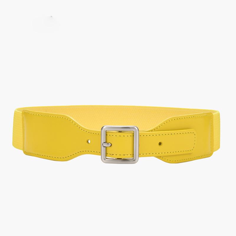 Four Seasons Available New Women'S Decorative Elastic Wide Belt Women'S Elastic Wide Simple Women'S Square Needle Buckle Belt