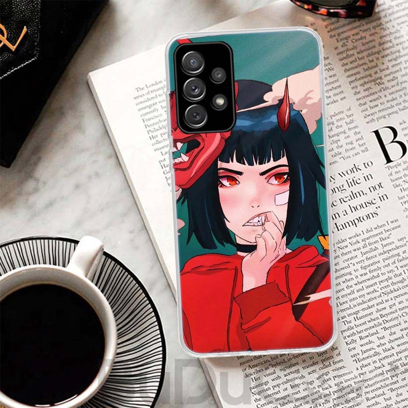 Japanese Style Anime Girl Phone Case For Samsung Galaxy A15 A14 A54 A13 A53 A12 A52S A55 A22 A23 A24 A32 A33 A34 A25 A35 A03S A0