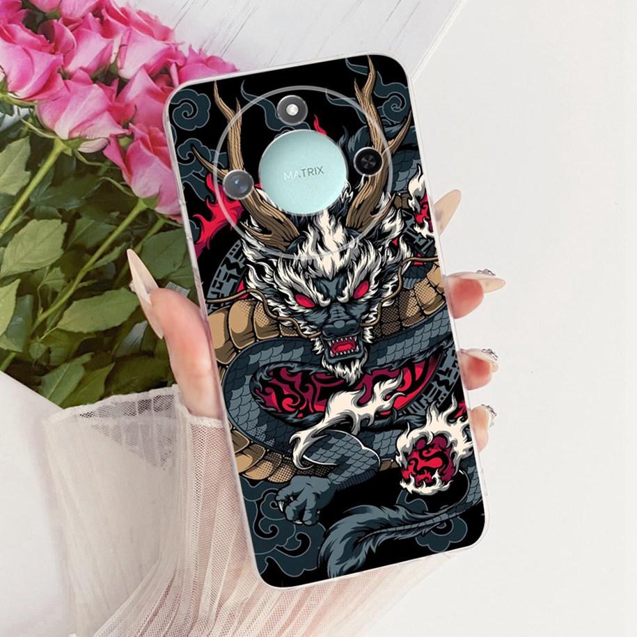 6.8" Case For Honor X9c Smart 5G Cover Cool Fashion Dragon Lion Wolf Cartoon Soft Silicone Phone Cases For HonorX9c Smart Bumper