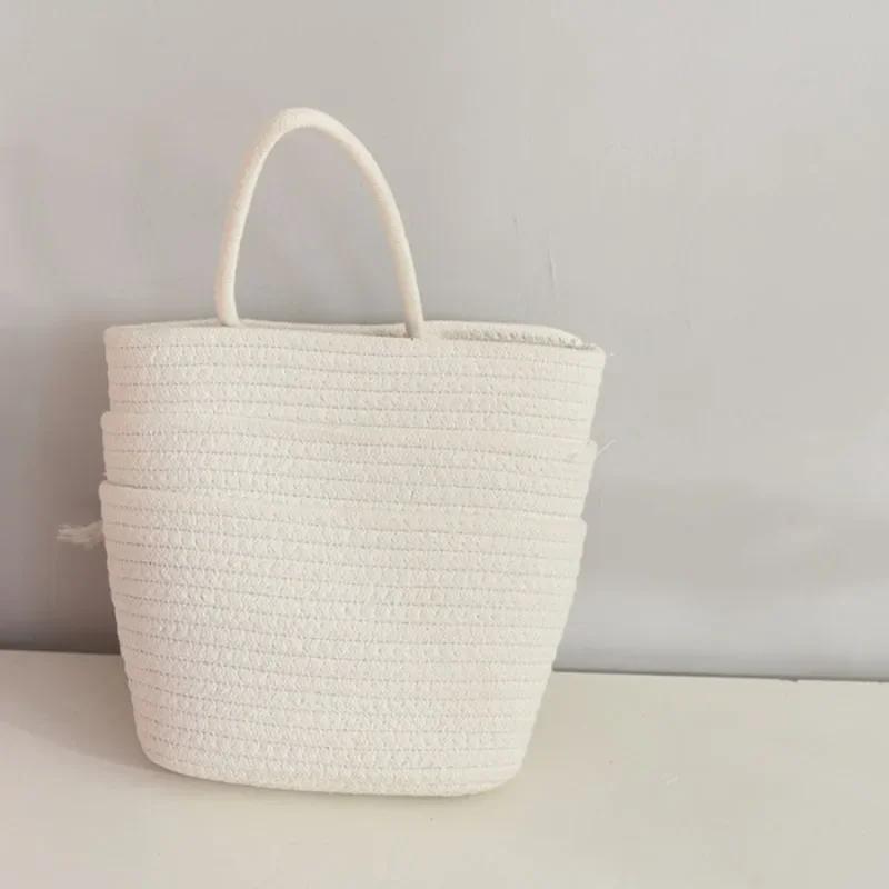 Cotton 3-layer Wall Hanging Storage Basket Decorative Sundries Organizer Household Wall Storage Tool Home Organization Products