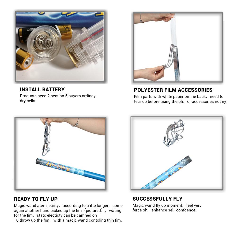 Băț Amuzant de Zburat Electric Static Kit Științific Jucării Educaționale Baghetă Uimitoare de Levitație cu 10 buc