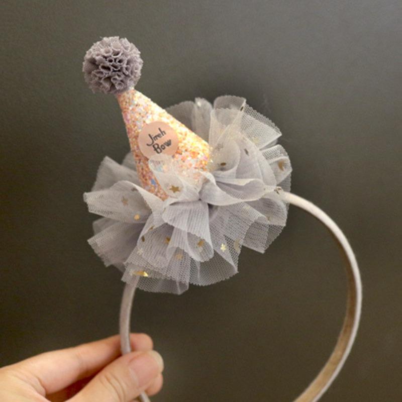 Dětská sladká princeznovská čelenka pro dívku Síťovaná perlová koruna Vlasová obruč pro děti Narozeninová oslava Úprava vlasů Pokrývka hlavy