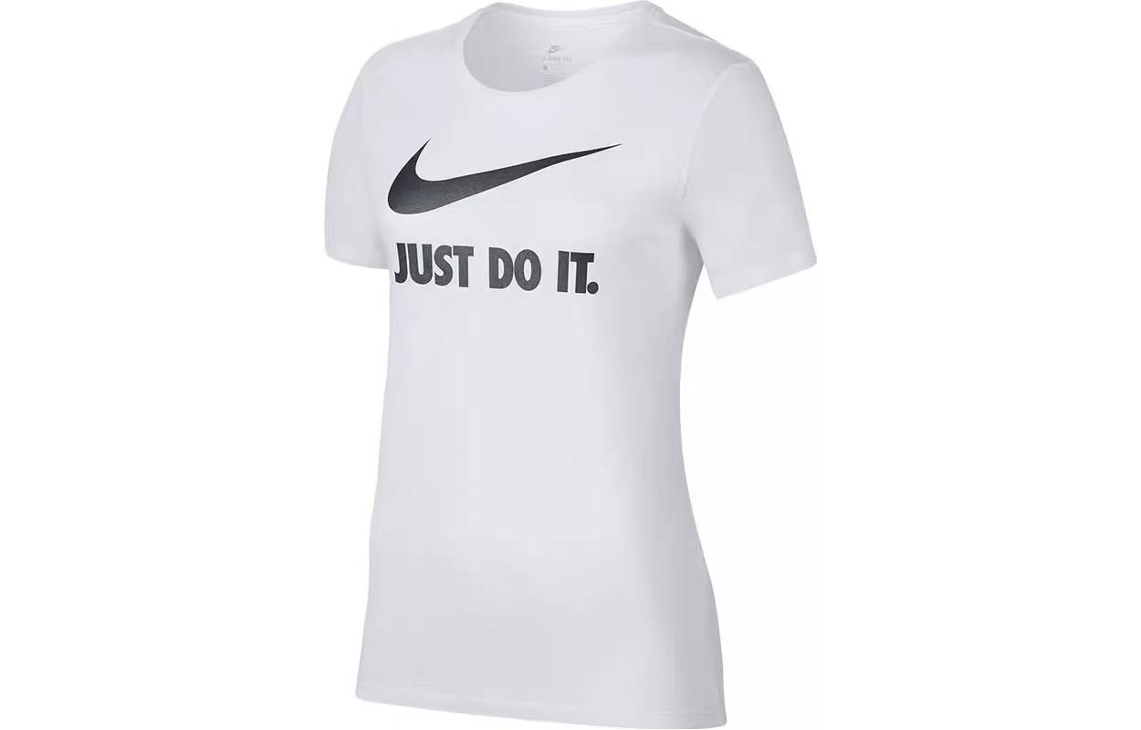 

Nike T Shirts Women s White Crew Neck Moderate Straight Fit 889404-100 S