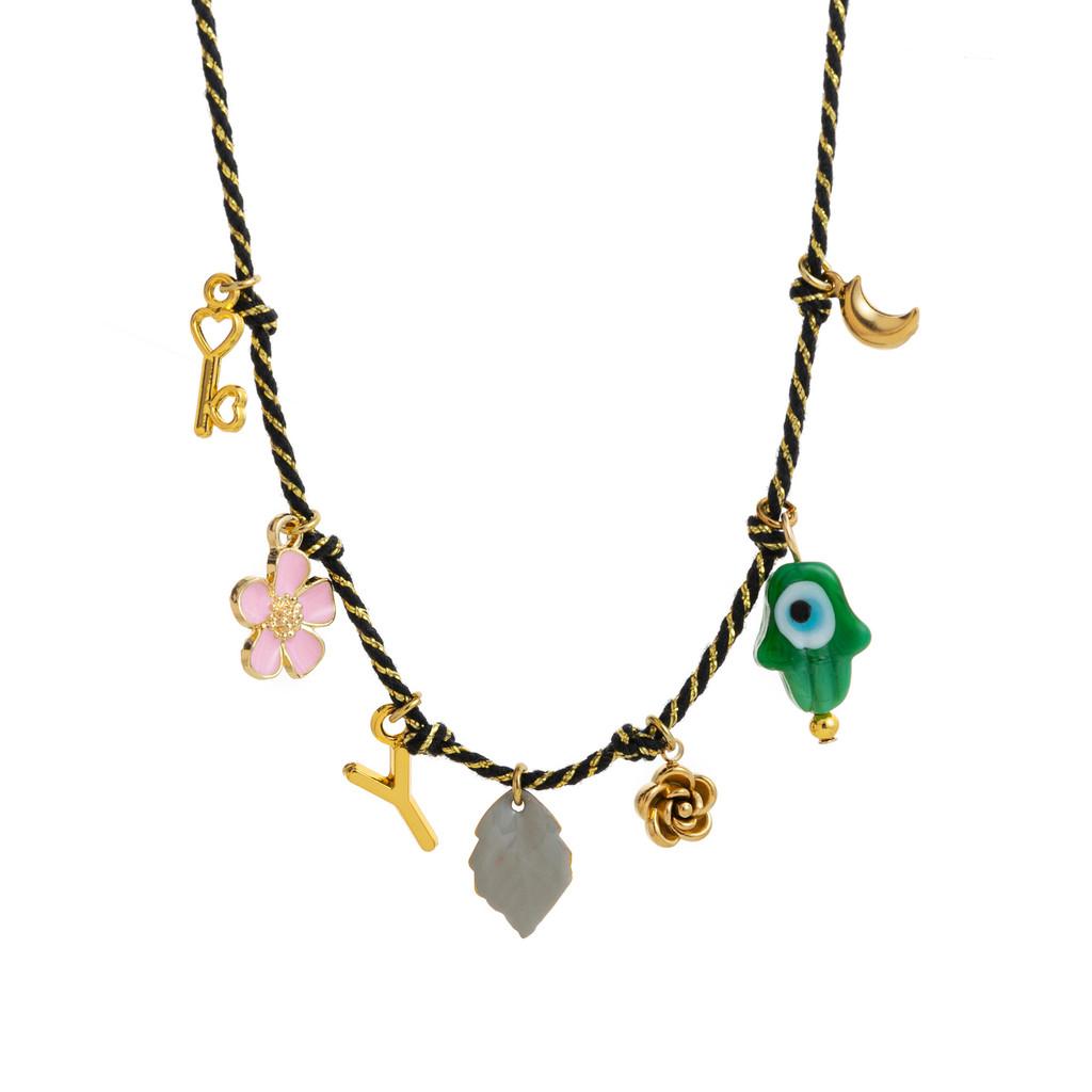Titanium Steel Necklace With Braided Chain For Summer Fashion Accessories