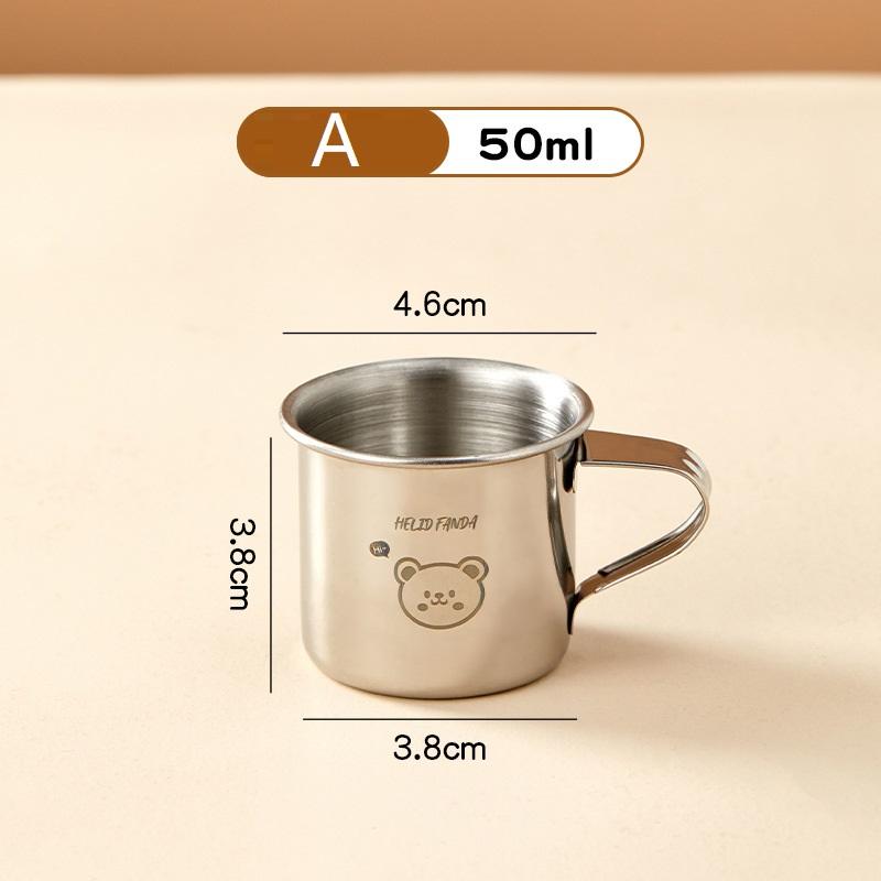 50/100/150ml 304 Stainless Steel Drinking Cup With Handle Durable Tumbler Anti Scalding Mini Cute Water Cup For Kids Drinkware