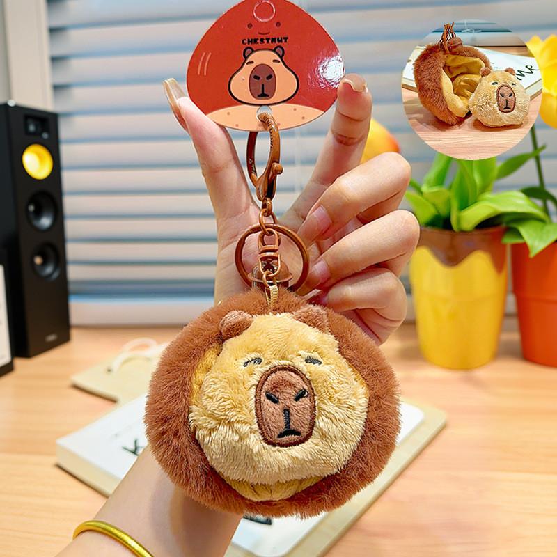 Capybara Chestnut Soft Plush Keychain Cute Cartoon Character For Stylish Keys