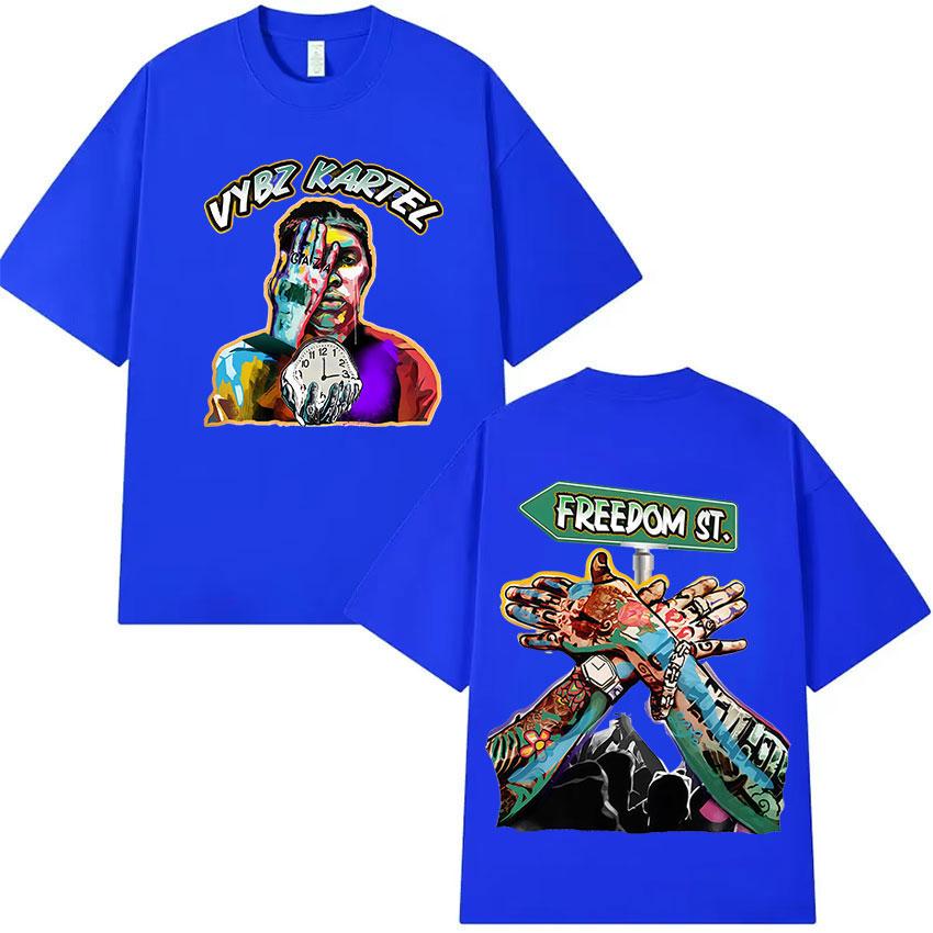 Rapper Vybz Kartel 2025 Grafická trička k novému albu Pánská móda Vysoce kvalitní bavlněné tričko Hip Hop Gotické Tričko s krátkým rukávem