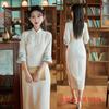 Fashion improvement New Chinese long inverted large-sleeved girl cheongsam Summer new daily literary and elegant cheongsam