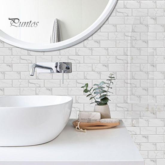 Self Adhesive Kitchen Backsplash Self-Adhesive PVC Tile Wall Stickers, Waterproof Mosaic Pattern Decals for Bathroom Easy To Clean Covers Home Decor,